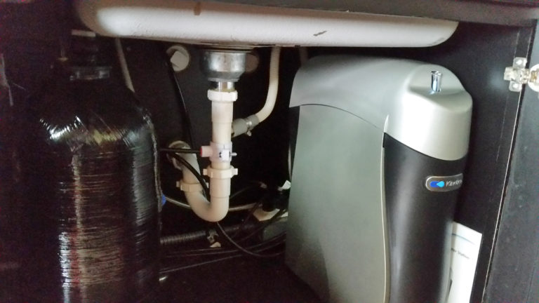 Kinetico RO drinking water system under the sink in Bettendorf, Iowa