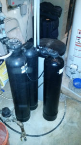 A Kinetico dechlorinator installed ahead of an existing Kinetico softener in Coal Valley, Illinois