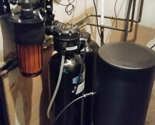 Kinetico water softener installed in LeClaire, Iowa, in a home