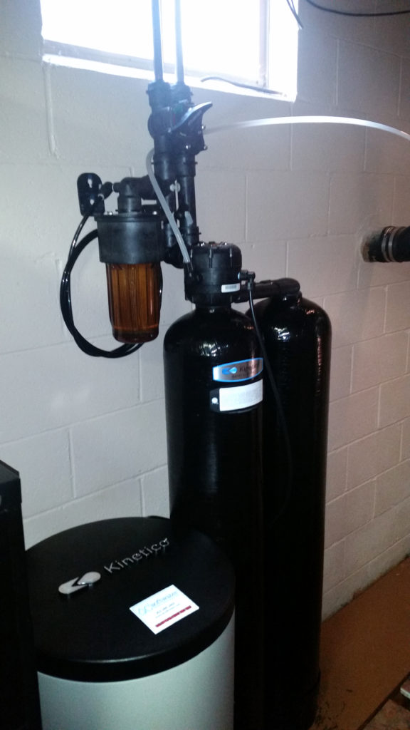 Residential Kinetico water softener installed in Moline, Illinois