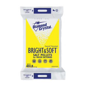 Diamond Crystal - Bright & Soft - Salt Pellets for Water Softeners - Front of a 40 lb. bag